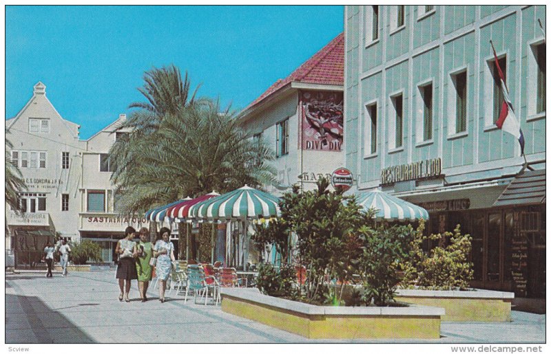 CURACAO, 1940-1960´s; Dr.Da Costa Gomez Square, Restaurant Lido, Outdoor Caf...