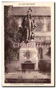 Old Postcard Figeac Monument Fighters Army