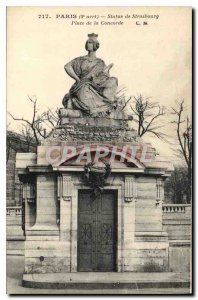 Postcard Old Paris 8th stop Statue Strasbourg Place de la Concorde