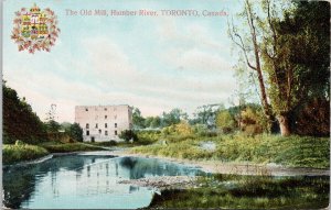 Toronto Ontario The Old Mill Humber River Patriotic Coat of Arms Postcard E94