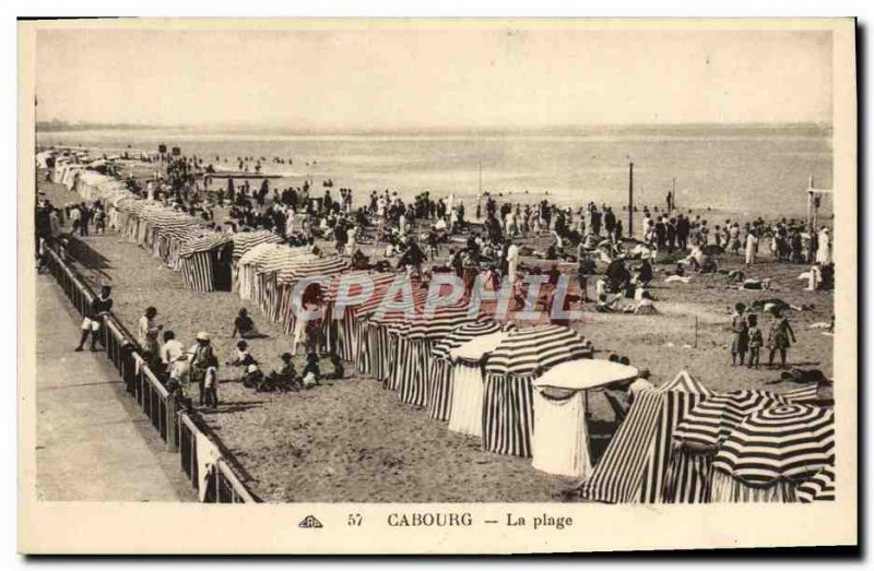 Old Postcard Cabourg The Beach