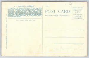 Transportation~SS Christopher Columbus Steamer Ship En Route~Vintage Postcard