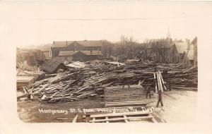 E55/ Dayton Ohio Photo RPPC Postcard 1913 Flood Disaster Montgomery St 2