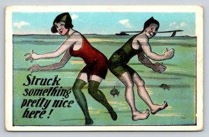 Swimmers  Romance  Struck Something Pretty Nice Here!   Postcard