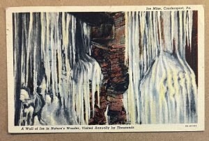 .01 LINEN POSTCARD - 1947 USED -  COUDERSPORT ICE MINE, COUDERSPORT, PA.