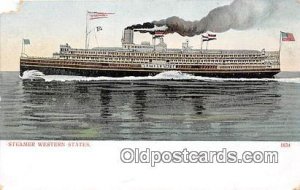 Steamer Western States Ship Unused small paper chip left top corner