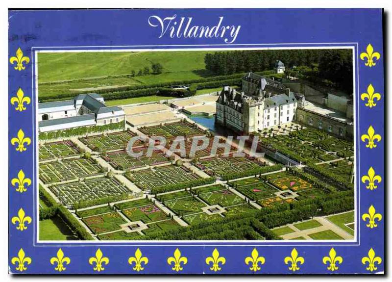 Postcard Modern Loire Chateaux Villandry Indre et Loire Chateau and Gardens R...