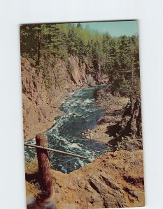 Postcard Bad River Canyon Copper Falls State Park Mellen Wisconsin USA