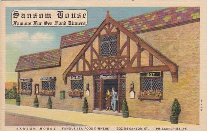 Pennsylvania Philadelphia Sansom House Famous Sea Food Dinners