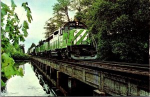 Vintage Railroad Train Locomotive Postcard - Burlington Northern Railroad