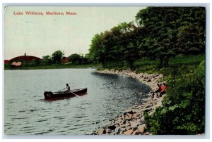 1911 Lake Williams Boat Scene Marlboro Massachusetts MA Posted Vintage Postcard