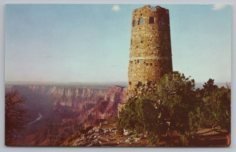 Grand Canyon Nat Park Arizona~The Watchtower At Desert View~Vintage Postcard