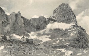 Mountaineering Austria Karwendel Lamsenjochhutte mit Lamsenspitze refuge 1913