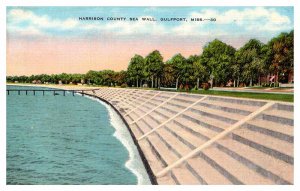 Postcard PIER SCENE Gulfport Mississippi MS AR5674