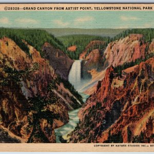 1935 Yellowstone National Park Grand Canyon Haynes Studio Photo Linen Teich A211