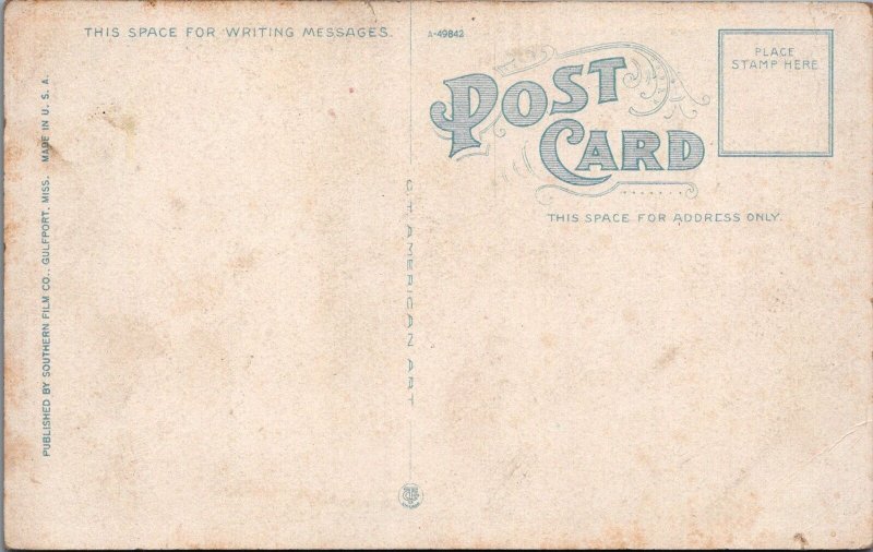 Postcard Elks Lodge War Camp Community Service Soldiers Sailors Gulfport MS