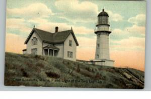 CAPE ELIZABETH ME Two Lights Lighthouse c1910 Postcard