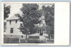Strong Maine Postcard New Methodist Parsonage Exterior View Trees 1910 Unposted