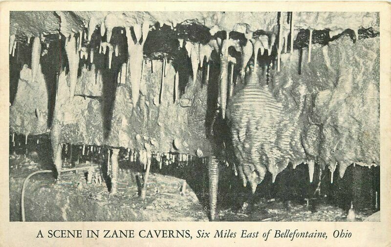 Bellefontaine Ohio Zane Caverns Interior Postcard 20-11108