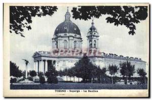 Old Postcard Torino Superga La Basilica