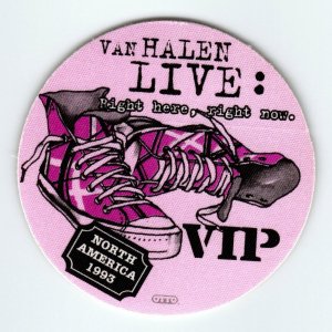Van Halen Right Here Right Now Backstage VIP Pass Original 1993 Hard Rock Purple