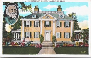 USA Longfellow House Cambridge Massachusetts Vintage Postcard 09.42