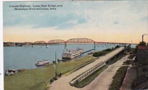 Iowa Lincoln Highway Lyons High Bridge Over Mississippi River To Clinton Curt...