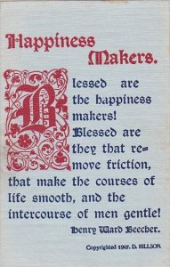 Motto Postcard Happiness Makers Copyright Hillson