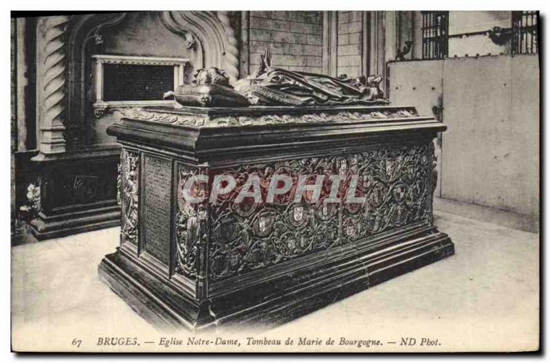 Postcard Old Bruges Notre Dame Church Tomb of Mary of Burgundy