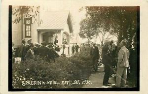 NE, Spalding, Nebraska, Gathering of People, RPPC