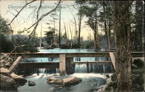 Rockland Massachusetts Thompson's Dam Falls c1900-20s Vintage Postcard