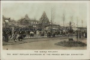 Franco British Exhibition Scenic Railway Amusement Park Ride 1908 RPPC