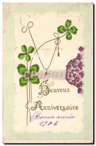 Old Postcard Fantasy Flowers Happy Birthday
