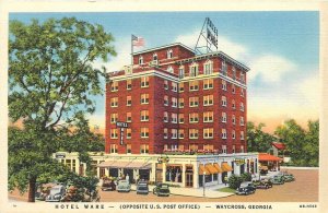 Postcard 1940s Waycross Georgia Hotel Ware occupation roadside 24-6854