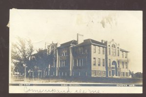 RPPC GENEVA NEBRASKA HIGH SCHOOL BUILDING VINTAGE REAL PHOTO POSTCARD