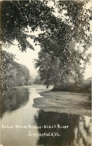 c1914 RPPC; Springfield VT Below White's Bridge, Black River, Windsor County