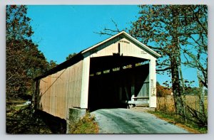 Mill Creek Covered Bridge Parke County Indiana Vintage Postcard A137