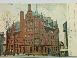 Providence RI-Rhode Island, 1907 Y.M.C.A Building Street View, Vintage Postcard