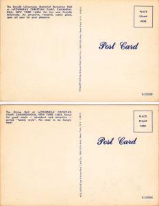 (2 cards) Rec Hall & Dining Hall LeTourneau Christian Camp Canandaigua Lake NY