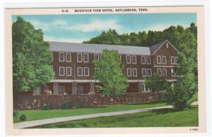Mountain View Hotel Gatlinburg Tennessee linen postcard