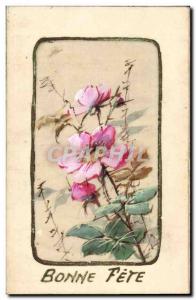 Old Postcard Fantasy Flowers Toil?e