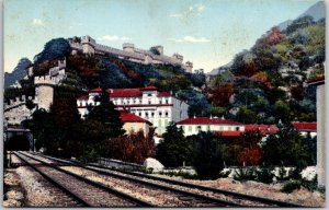 Bellinzona Castello Svitto e Collegio S. Maria Switzerland Railroad Postcard