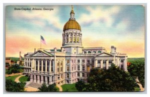 Vintage 1940's Postcard Panoramic View State Capitol Building Atlanta Georgia