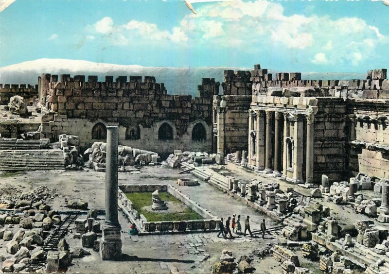 Lebanon Postcard Baalbeck Court of the Temple of Jupiter