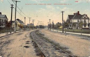 Greensboro North Carolina Summit Ave Street Scene Antique Postcard K38798