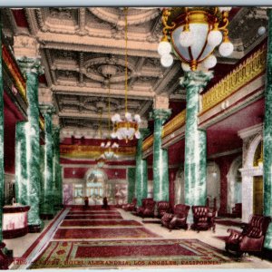 c1910s Los Angeles, Cal Lobby Hotel Alexandria Marble Architecture Mitchell A198