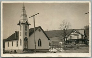 HOOVERSVILLE PA U.B. CHURCH ANTIQUE REAL PHOTO POSTCARD RPPC