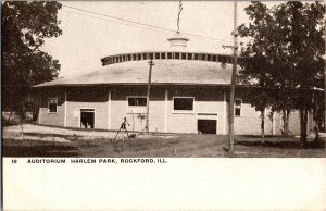 Auditorium at Harlem Park, Rockford IL Undivided Back Vintage Postcard M49