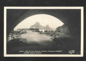 RPPC YERBA BUENA ISLAND BAY BRIDGE TUNNEL OLD CARS REAL PHOTO POSTCARD