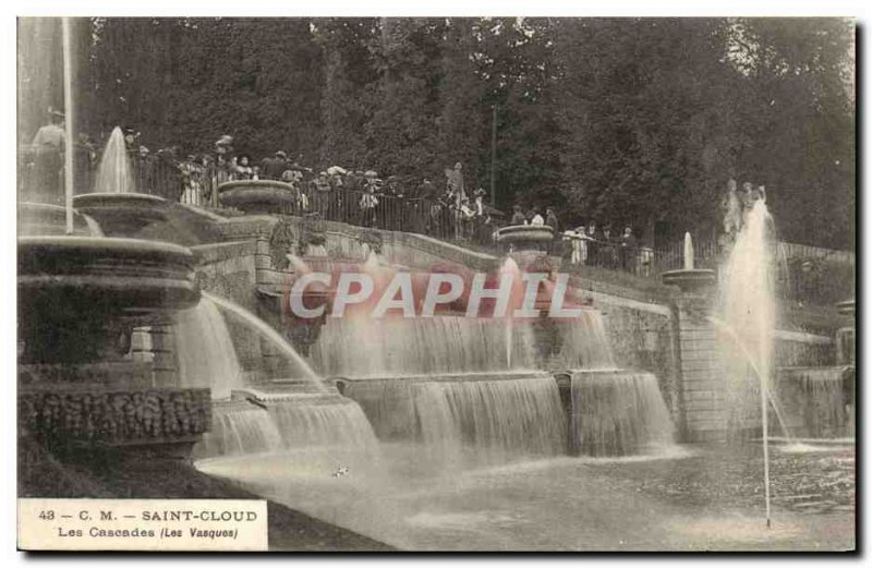 Old Postcard Parc de St Cloud Cascades